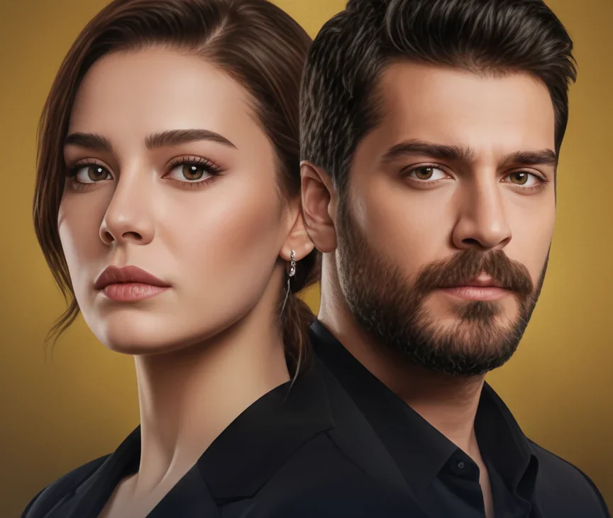 Kanal başlığındaki iki oyuncu portresi, altın zeminde